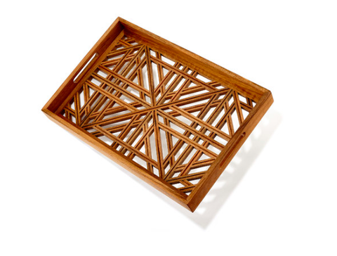 Walnut Jali "Lattice" Tray - Afghanistan