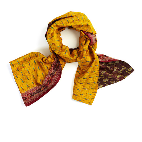 Gold Kantha Scarf - India