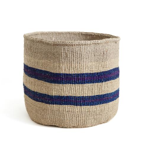 Blue & Purple Striped Basket - Large