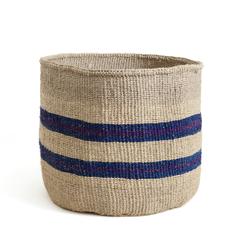 Blue & Purple Striped Basket - Large