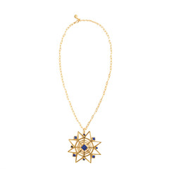Gold Plate Star Necklace with Lapis - Afghanistan/India