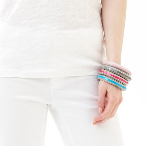 Light Pink Pebble Bangle - Swaziland