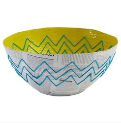 Yellow Zig Zag Bowl - Swaziland