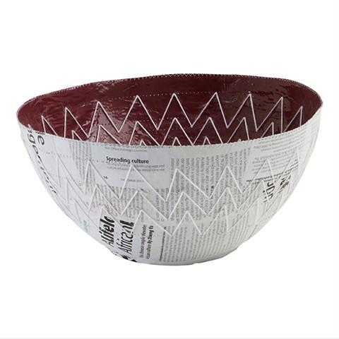Burgundy Zig Zag Bowl - Swaziland