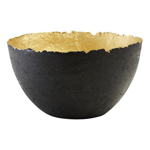 Large Charcoal & Gold Pulp Bowl - Swaziland