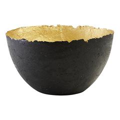 Large Charcoal & Gold Pulp Bowl - Swaziland