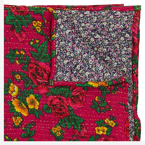Bright Pink Floral Quilt - Pakistan