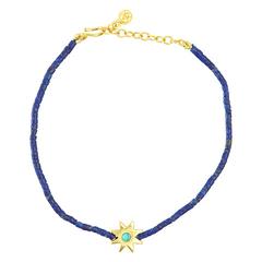 Lapis Bead Bracelet with Cut Star - Afghanistan / India