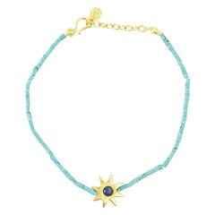 Turquoise Bead Bracelet with Cut Star - Afghanistan / India