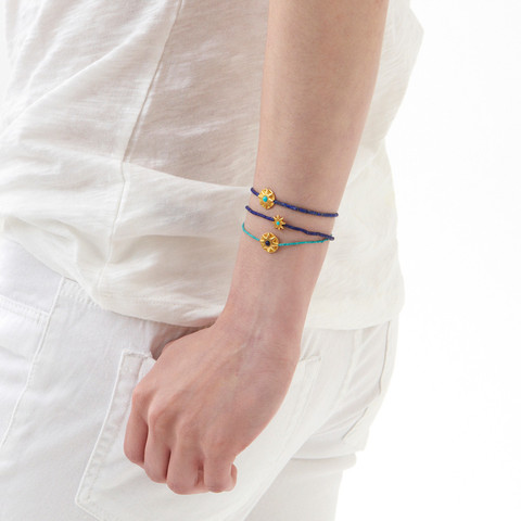 Lapis Bead Bracelet with Cut Star - Afghanistan / India