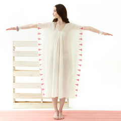 White Jamdani Kaftan - India