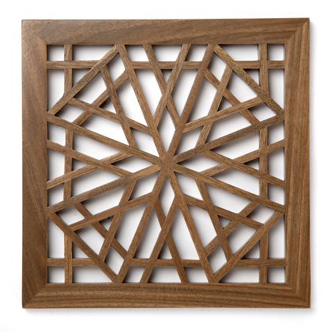 Walnut Herat Jali Trivet - Afghanistan