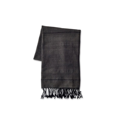 Dark Grey Striped Cotton Beach Towel - Ethiopia