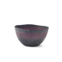 Large Pink Stitched Charcoal Pulp Bowl - Swaziland