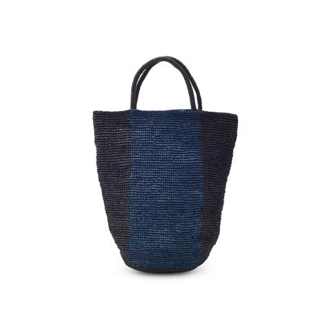 Navy/Black Woven Rafia Handbag - Madagascar