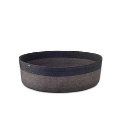 Dark Grey Stripe Canasta Basket