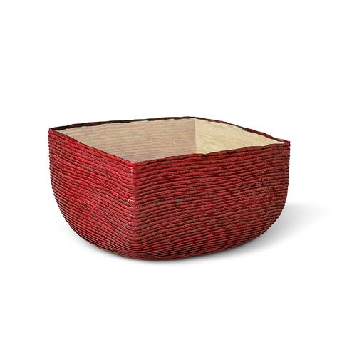 Small Red + Natural Square Basket