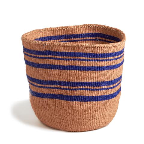 Royal Blue Striped Basket - Medium