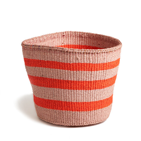 Orange Striped Basket - Kenya