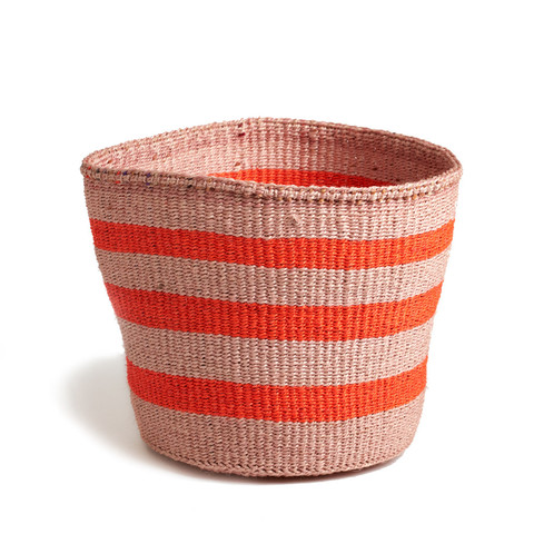 Orange Striped Basket - Kenya