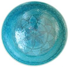 Large Turquoise Ceramic Bowl - Afghanistan