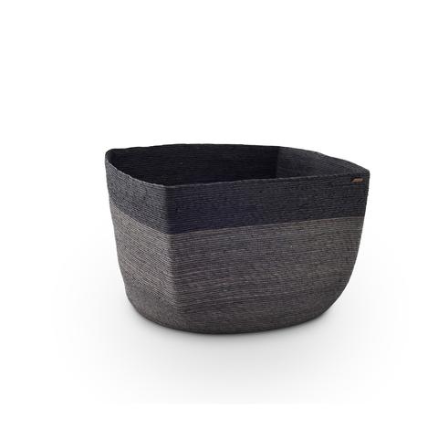 Dark Grey Stripe Square Basket