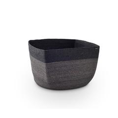 Dark Grey Stripe Square Basket
