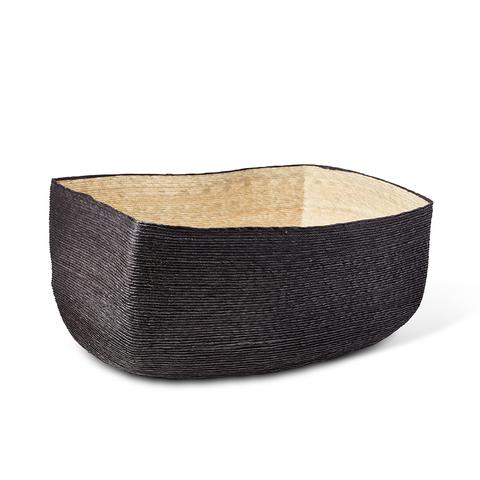 Black + Natural Rectangular Basket