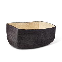 Black + Natural Rectangular Basket