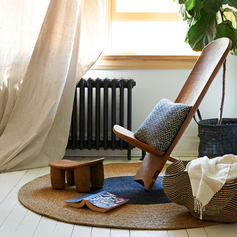 Black & Beige Wave Basket - Ghana