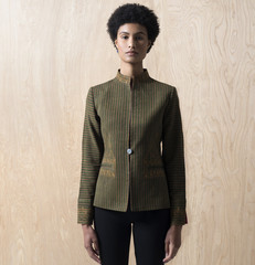 Dark Green Striped Jacket - Afghanistan