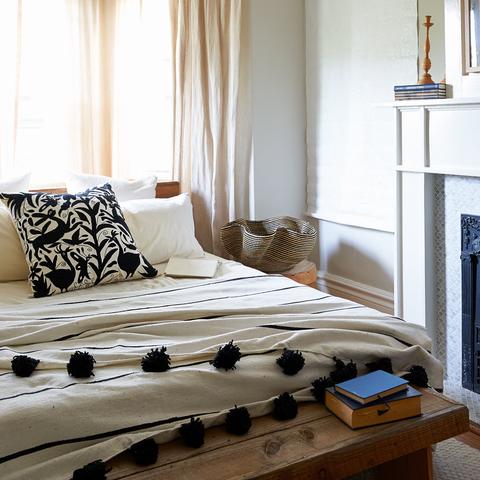 Black Otomi Pillow Sham - Mexico