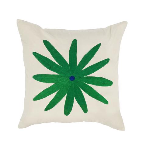 Green Flower Pillow Sham - Mexico