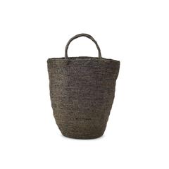 Solid Grey Woven Rafia Handbag - Madagascar