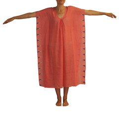 Coral Jamdani Kaftan - India