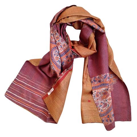 Dusty Rose Kantha Scarf - India