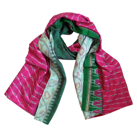 Hot Pink Kantha Scarf - India