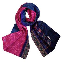 Fuchsia & Navy Kantha Scarf - India