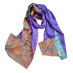 Lavender & Peach Kantha Scarf - India