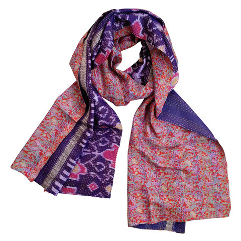 Poppy & Grape Kantha Scarf - India