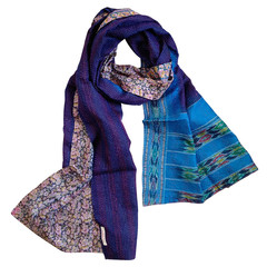 Turquoise & Purple Kantha Scarf - India
