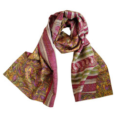 Raspberry Kantha Scarf - India