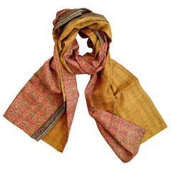 Mustard Yellow Kantha Scarf - India
