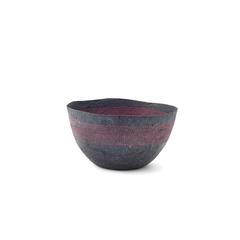 Medium Pink Stitched Charcoal Pulp Bowl - Swaziland