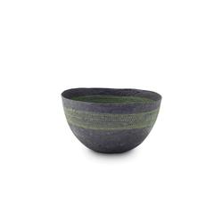 Medium Green Stitched Charcoal Pulp Bowl - Swaziland