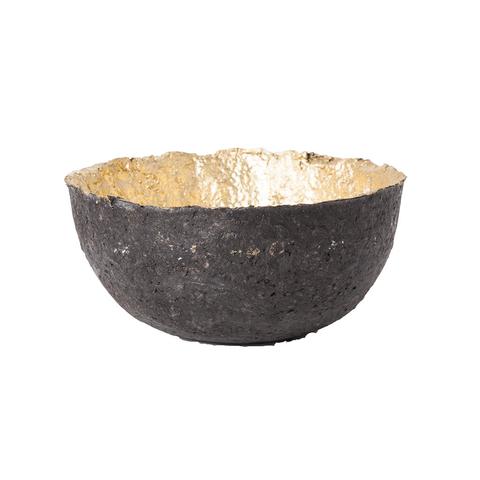 Medium Charcoal & Gold Pulp Bowl - Swaziland