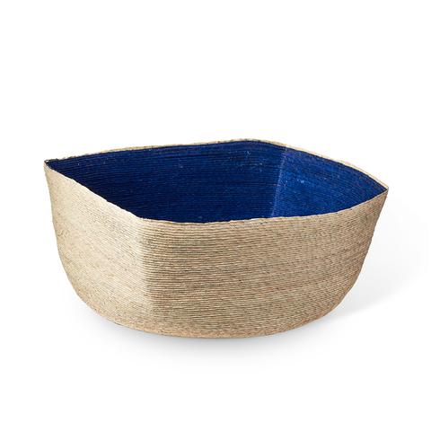 Natural + Indigo Square Basket