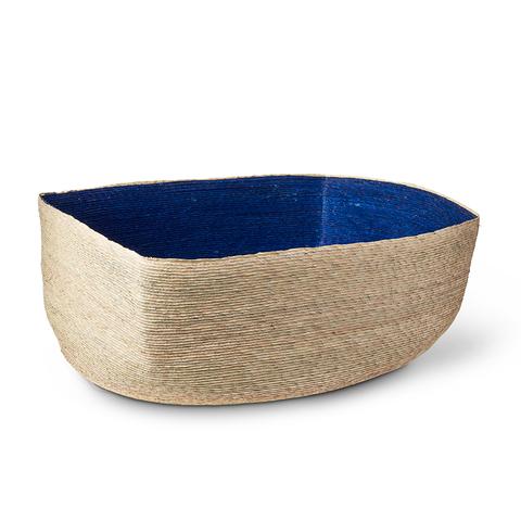 Natural + Indigo Rectangular Basket