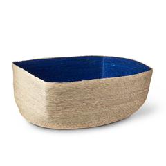 Natural + Indigo Rectangular Basket