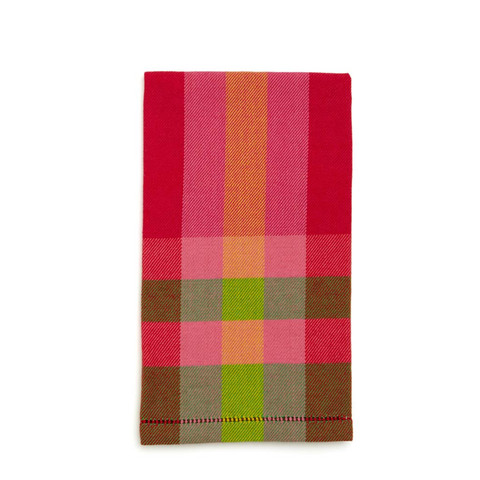 Sri Lankan Pink and Red Check Hand Towel